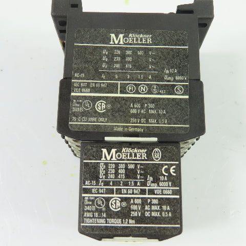 Klöckner Moeller DIL ER-40 Contactor 230/240V Coil 10A w/ 04 DIL E Relay