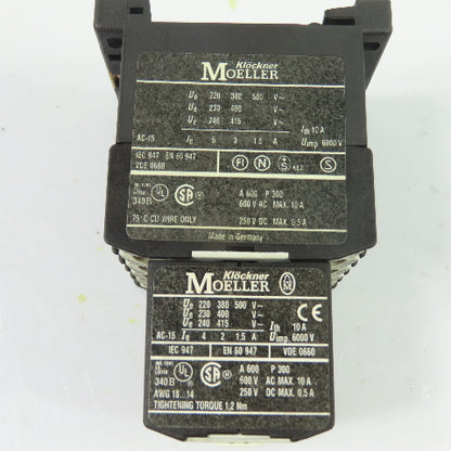 Klöckner Moeller DIL ER-40 Contactor 230/240V Coil 10A w/ 04 DIL E Relay
