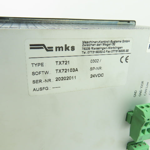 MKS TX721 Digital Operator Interface Controller Terminal Panel 24VDC