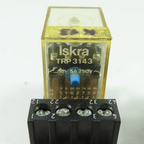 Iskra TRP 3143 General Purpose Relays 5A 250V w/ Sockets Lot of 2