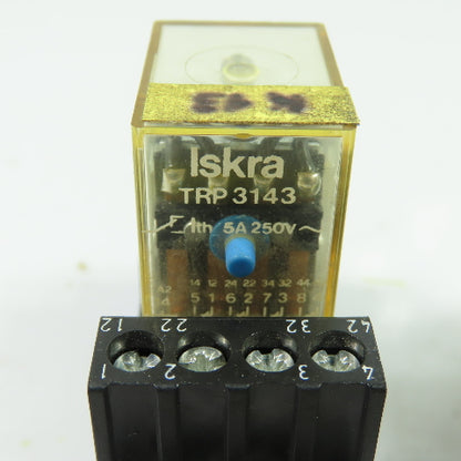Iskra TRP 3143 General Purpose Relays 5A 250V w/ Sockets Lot of 2