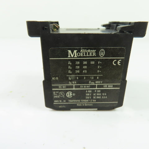 Klockner Moeller DILER-40 40E Contactor Relay 4NO 10A 600V Max