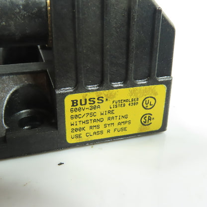 Bussmann R60030-2PR 600V 30A 2-Pole Class R Fuse Block Lot Of 2
