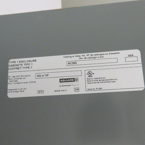 Square D NQ418L1C NQ Panelboard 100A Max 240V W/ Circuit Breakers