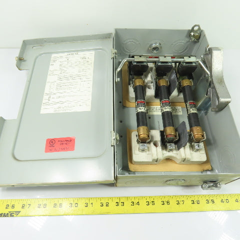 Siemens F351 30A 3-Pole Fusible Heavy Duty Safety Disconnect Switch 600V