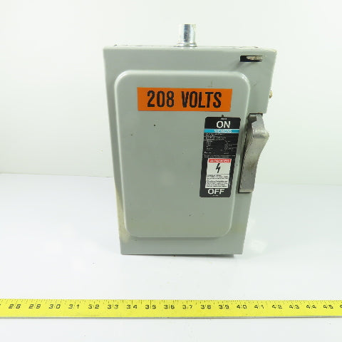 Siemens F351 30A 3-Pole Fusible Heavy Duty Safety Disconnect Switch 600V