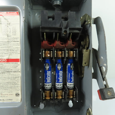 Square D H361 30A 3-Pole Fusible Heavy Duty Safety Disconnect Switch 600V