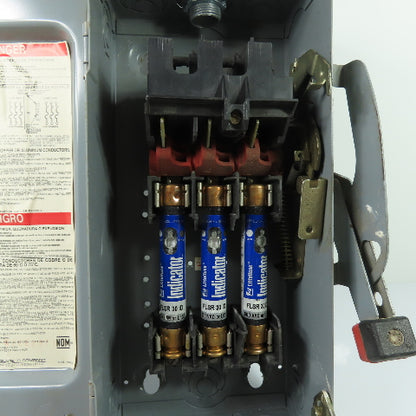 Square D H361 30A 3-Pole Fusible Heavy Duty Safety Disconnect Switch 600V