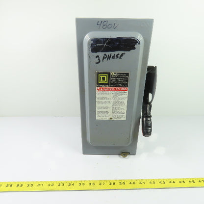 Square D H361 30A 3-Pole Fusible Heavy Duty Safety Disconnect Switch 600V