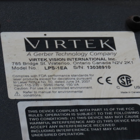 Virtek LPS-1EA LaserQC 48"x 48" Laser Scanner Inspection System 115-230V 50/60Hz