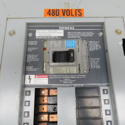 Siemens I2E42MC250C 250A Max 480V Panelboard Panel 125A Main Breaker 42-Circuit
