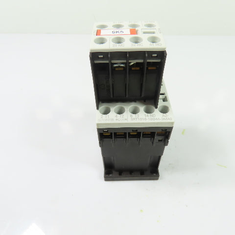 Siemens 3RT1016-1BB44-3MA0 3-Pole Contactor 24VDC 9A W/ 3RH1911-1HA12-3AA1