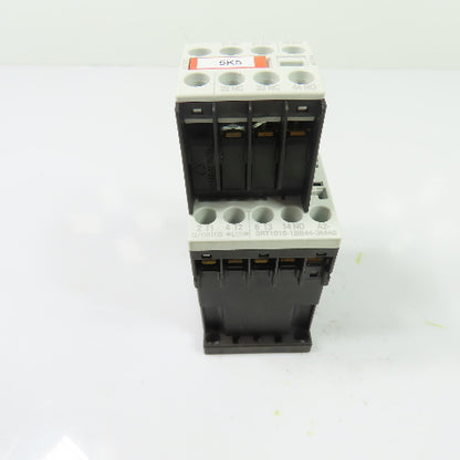 Siemens 3RT1016-1BB44-3MA0 3-Pole Contactor 24VDC 9A W/ 3RH1911-1HA12-3AA1