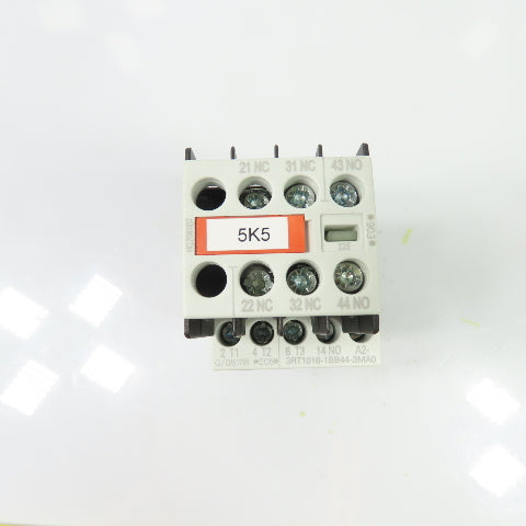 Siemens 3RT1016-1BB44-3MA0 3-Pole Contactor 24VDC 9A W/ 3RH1911-1HA12-3AA1