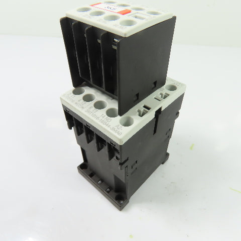 Siemens 3RT1016-1BB44-3MA0 3-Pole Contactor 24VDC 9A W/ 3RH1911-1HA12-3AA1