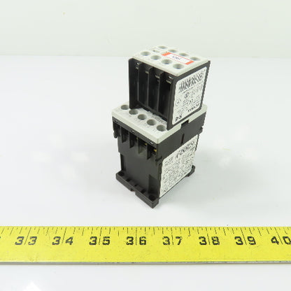 Siemens 3RT1016-1BB44-3MA0 3-Pole Contactor 24VDC 9A W/ 3RH1911-1HA12-3AA1
