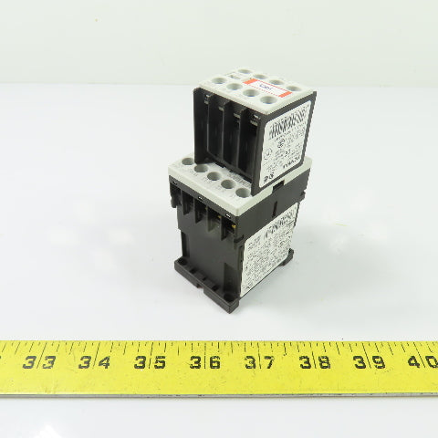 Siemens 3RT1016-1BB44-3MA0 3-Pole Contactor 24VDC 9A W/ 3RH1911-1HA12-3AA1
