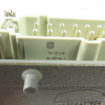 Harting Han 16 E-M 16-Pin Male & Female Connector Hood & Housing 500V 16A