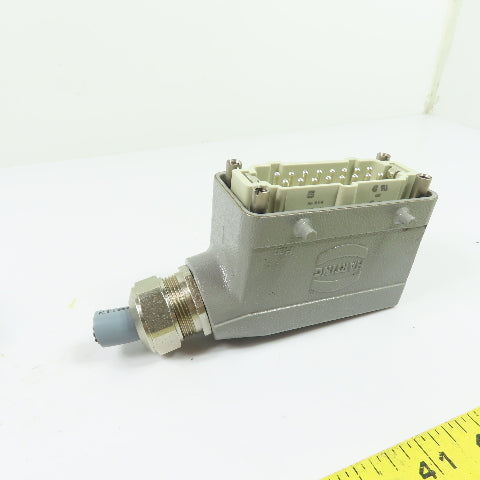 Harting Han 16 E-M 16-Pin Male & Female Connector Hood & Housing 500V 16A