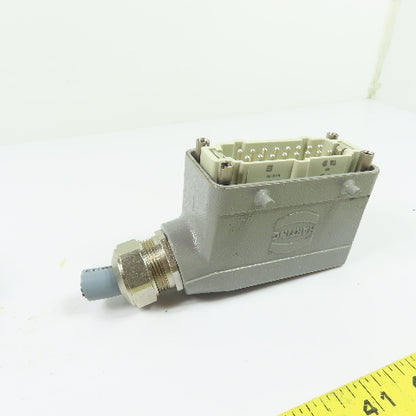 Harting Han 16 E-M 16-Pin Male & Female Connector Hood & Housing 500V 16A