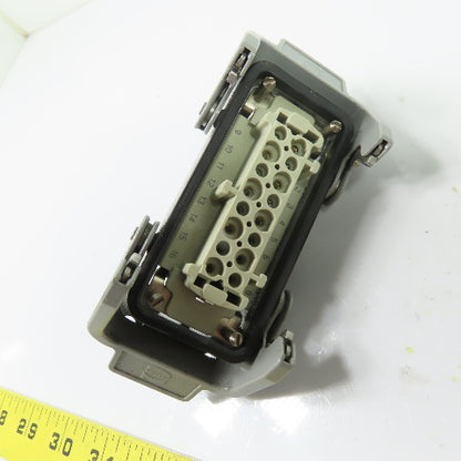 Harting Han 16 E-M 16-Pin Male & Female Connector Hood & Housing 500V 16A