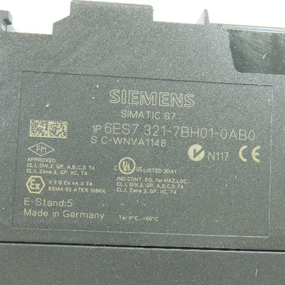 Siemens 6ES7 321-7BH01-0AB0 Simatic S7 SM321 Digital Input Module 16xDC24V
