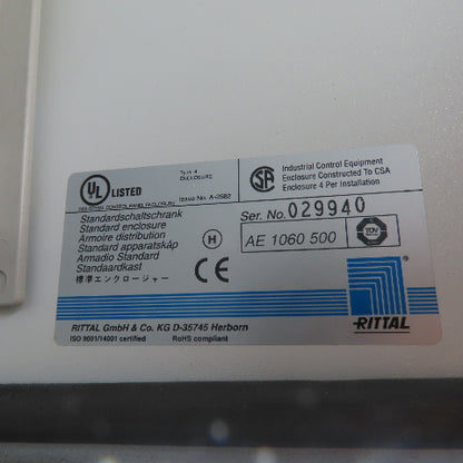 Rittal 1060500 Electrical Enclosure 600mm x 600mm x 210mm W/ Backplate