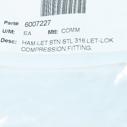 Ham-Let 1/8" NPT x 1/4" Stainless Steel Compression Fittings Lot Of 4