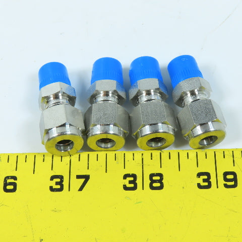 Ham-Let 1/8" NPT x 1/4" Stainless Steel Compression Fittings Lot Of 4