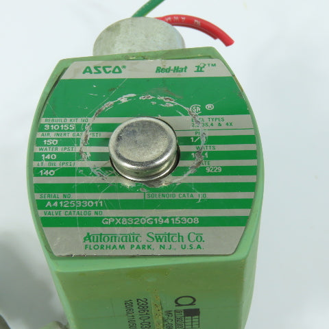 ASCO GPX8320G19415308 Red-Hat II Solenoid Valve Assembly 120V 150 PSI Max
