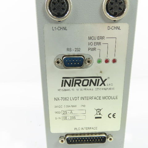 Intronix 2S-A NX-7062 LVDT Interface Module 24VDC 0.25A Max IP40