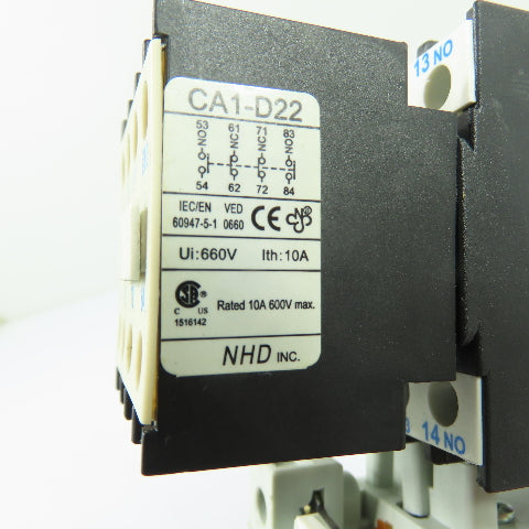 NHD C-12D10 Contactor Motor Starter 24V Coil W/ NTH-2.5 Overload Relay 1.8-2.5A