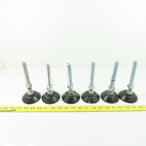 6-1/2" Tall 3" OD Machinery Table Leg Leveler Riser Foot Pads M16-2.0 Lot of 6