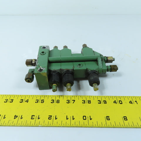 Trabon MSP Series 3-Section Modular Lubrication Divider Valve Block Manifold
