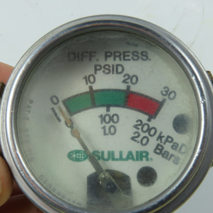 Sullair 05052817E Differential Pressure PSID Gauge 30 PSID 2.0 Bar