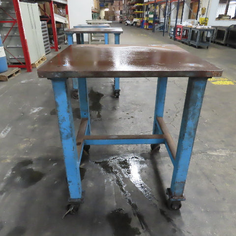 1-1/4" Thick Steel Top Assembly Welding Fabrication Table 36"x 36"x 43-1/4" Tall