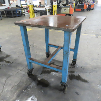 1-1/4" Thick Steel Top Assembly Welding Fabrication Table 36"x 36"x 43-1/4" Tall