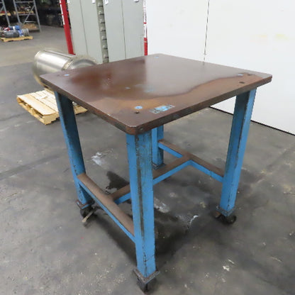 1-1/4" Thick Steel Top Assembly Welding Fabrication Table 36"x 36"x 43-1/4" Tall