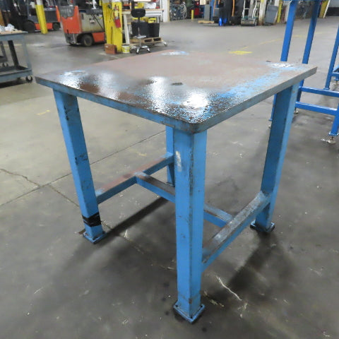 1-1/4" Thick Steel Top Assembly Welding Fabrication Table 36"x 36"x 37-3/4" Tall