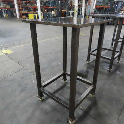 1" Thick Steel Top Assembly Welding Fabrication Table 30"x 30"x 48" Adj Height