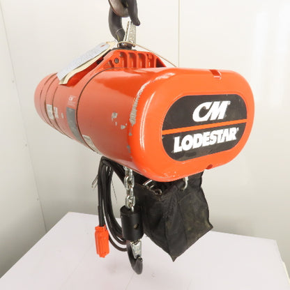 CM Lodestar Model RRS 2Ton 4000LB Electric Chain Hoist 20'Lift 16FPM 230/460 3Ph