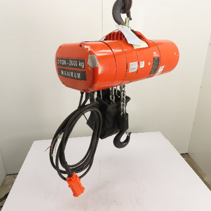 CM Lodestar Model RRS 2Ton 4000LB Electric Chain Hoist 20'Lift 16FPM 230/460 3Ph