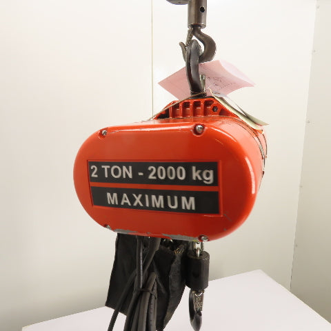 CM Lodestar Model RRS 2Ton 4000LB Electric Chain Hoist 20'Lift 16FPM 230/460 3Ph