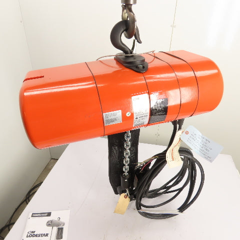 CM Lodestar Model J 1/2Ton 1000LB Electric Chain Hoist 20'Lift 32FPM 230/460 3Ph
