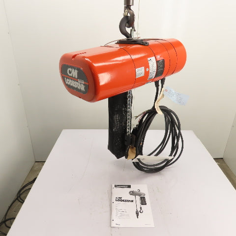 CM Lodestar Model J 1/2Ton 1000LB Electric Chain Hoist 20'Lift 32FPM 230/460 3Ph