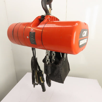 CM Lodestar Model RRS 2Ton 4000LB Electric Chain Hoist 14'Lift 16FPM 230/460 3Ph