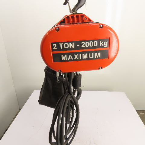 CM Lodestar Model RRS 2Ton 4000LB Electric Chain Hoist 14'Lift 16FPM 230/460 3Ph