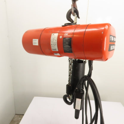 CM Lodestar Model L 1Ton 2000LB Electric Chain Hoist 15'Lift 16FPM 230/460 3Ph