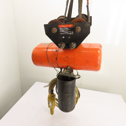 CM Lodestar Model F 1Ton 2000LB Electric Chain Hoist 15'Lift 16FPM 230/460 3Ph