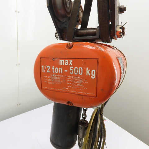 CM Lodestar Model F 1Ton 2000LB Electric Chain Hoist 15'Lift 16FPM 230/460 3Ph